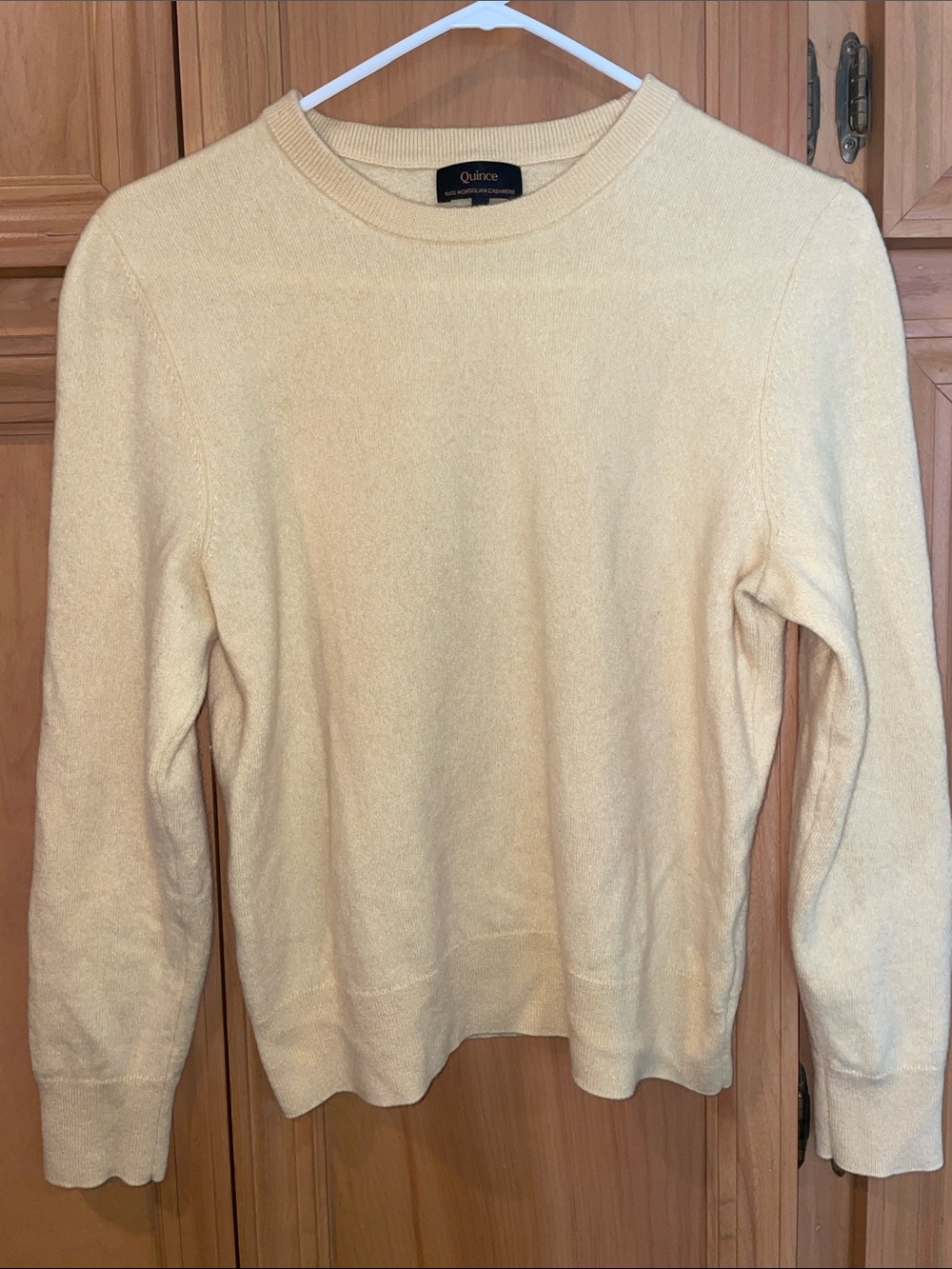 Quince 100%  Mongolian Cashmere Crewneck Sweater Butter Yellow
